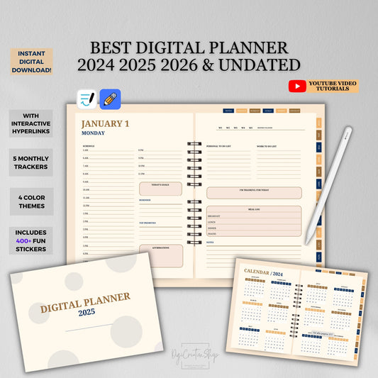 Best Digital Planner 2024, 2025, 2026 plus undated