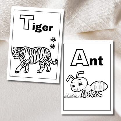 ABC Animal Coloring Book - Alphabet Coloring Page - Baby Shower Gift