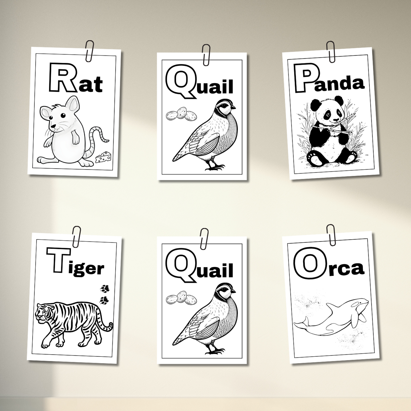 ABC Animal Coloring Book - Alphabet Coloring Page - Baby Shower Gift