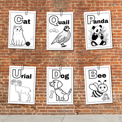 ABC Animal Coloring Book - Alphabet Coloring Page - Baby Shower Gift